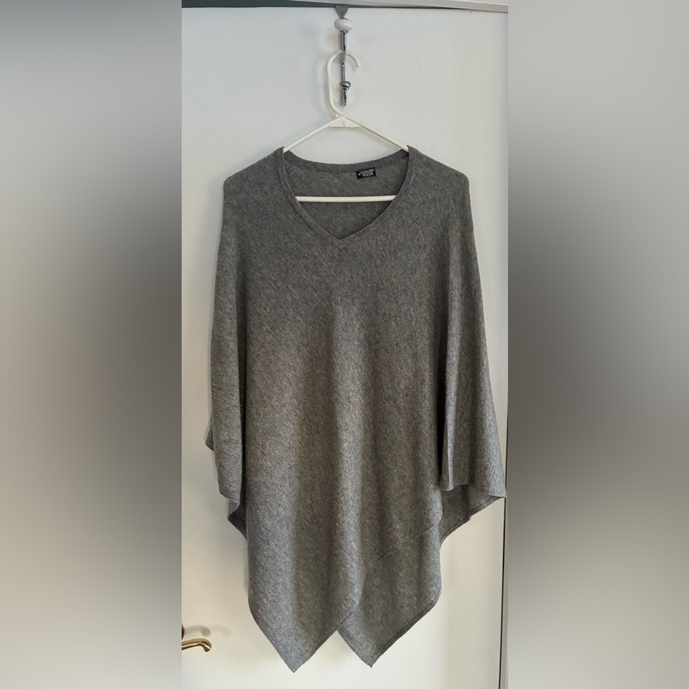 Womens Gray Cashmere Cape  One Size S-XL